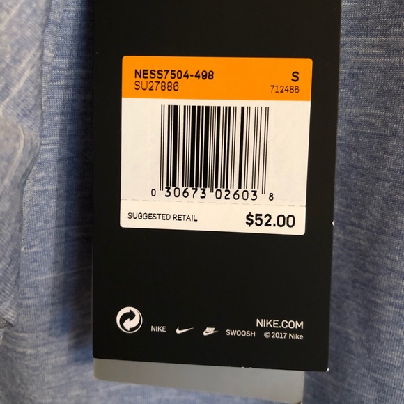 NEW Nike Dry-fit Heather Hydroguard long sleeve Blue Shirt S - Picture 5 of 6